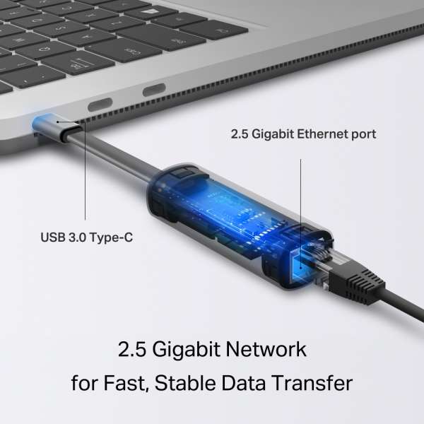 Мрежов адаптер TP-Link USB Type-C към 2.5 Gigabit Ethernet UE302C