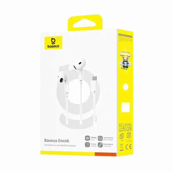 Слушалки Baseus Encok CZ19 USB-C с кабел A00182201213-00 - бели
