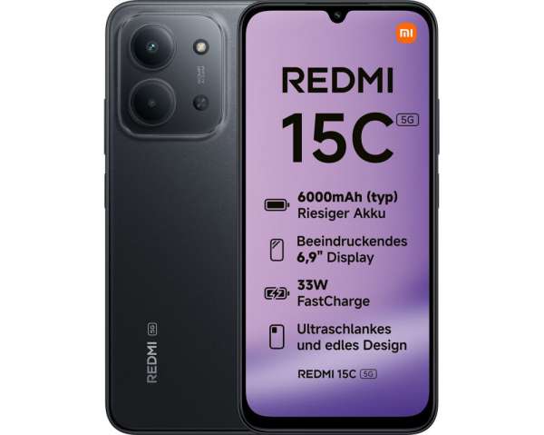 Смартфон Redmi 15C 5G 4/128GB MidnightBlack