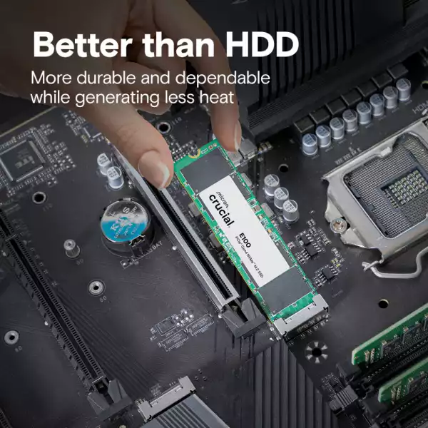 SSD диск Crucial E100 480GB SSD PCIe 4.0 Gen4 M.2 2280 NVMe, Read/Write: 4500/2500 MB/s CT480E100SSD8