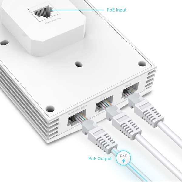 Точка за достъп TP-Link EAP655-Wall AX3000 Wi-Fi 6 за стена Точка за достъп TP-Link EAP655-Wall AX3000 Wi-Fi 6 за стена