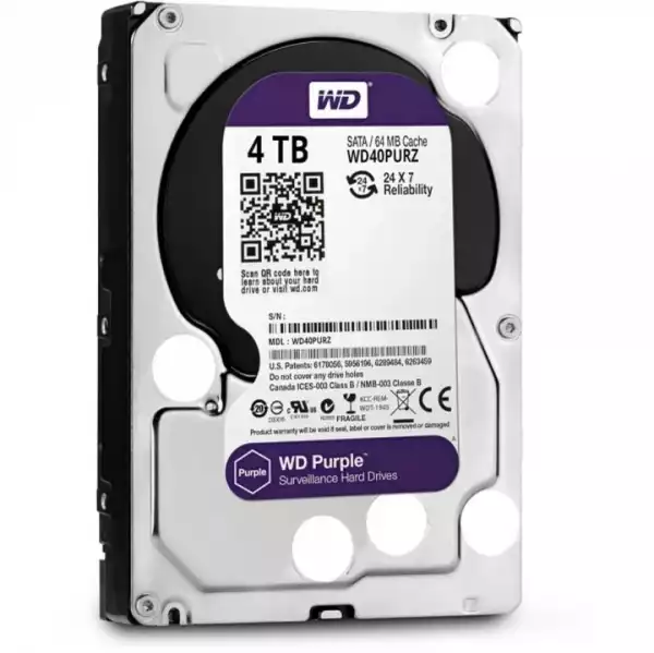 Твърд диск WD Purple 3.5" 4TB SATA3 WD43PURZ Твърд диск WD Purple 3.5" 4TB SATA3 WD43PURZ