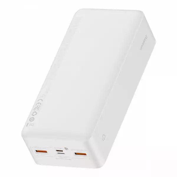 Външна батерия Baseus Bipow PPBD050402 30000mAh 20W бял + USB-A - Micro USB кабел 0.25m бял