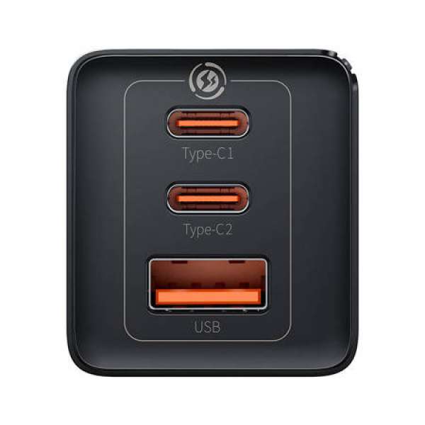 Зарядно устройство Baseus GaN5 Pro fast charger 2xUSB-C+USB 65W CCGP120201 - черно