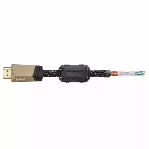 Кабел HAMA Premium, HDMI мъжко - HDMI мъжко, 1.5 м, Ферит, Позлатени конектори