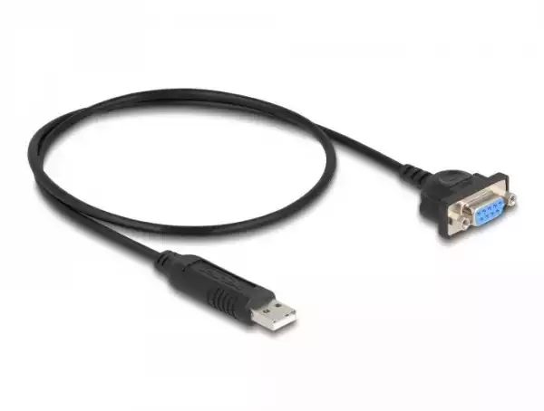 Адаптер DeLock, USB 2.0 - RS-232 D-Sub 9 женско, 50 см Адаптер DeLock, USB 2.0 - RS-232 D-Sub 9 женско, 50 см