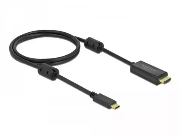 Кабел Delock USB-C - HDMI (DP Alt Mode) 4K 60 Hz, 1 m, Черен Кабел Delock USB-C - HDMI (DP Alt Mode) 4K 60 Hz, 1 m, Черен