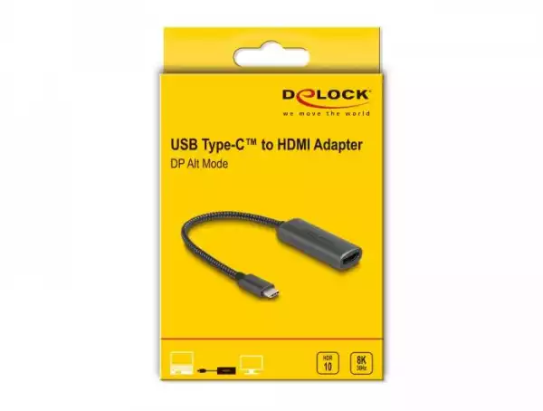 Адаптер DeLock 64229, USB-C - HDMI (DP Alt Mode), 8K, HDR