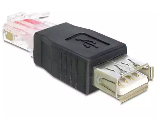 Адаптер DeLock, USB женско - RJ45 мъжко Адаптер DeLock, USB женско - RJ45 мъжко