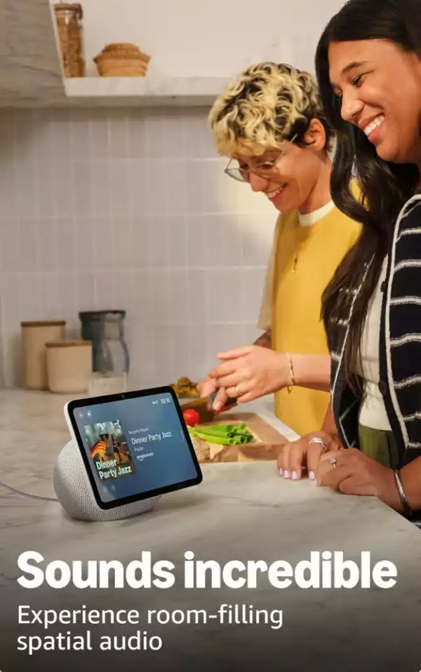 Amazon Echo Show 8 (Gen 4), 8" дисплей за визуaлизация, 3D-audio, черен