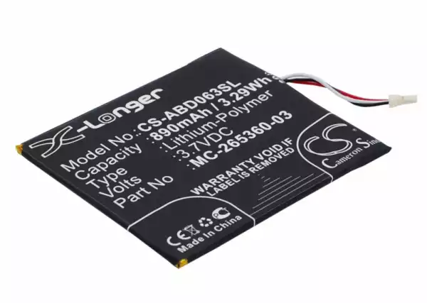 Батерия за електронна книга AMAZON Kindle 7, Kindle 8 58-000083 3,7V 890mAh LiPo CAMERON SINO Батерия за електронна книга AMAZON Kindle 7, Kindle 8 58-000083 3,7V 890mAh LiPo CAMERON SINO
