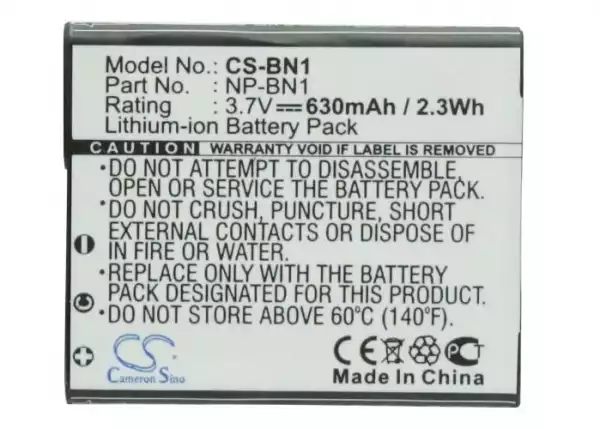 Батерия за фотоапарат SONY  NP BN1  LiIon 3.7V 630mAh Cameron Sino