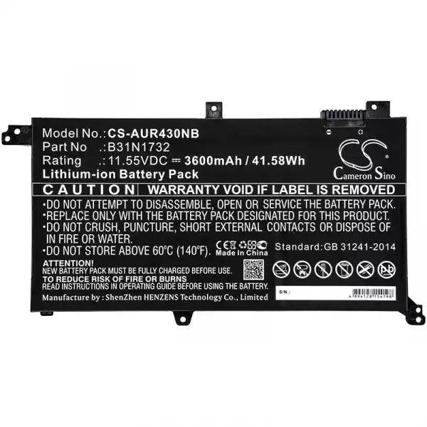 Батерия за лаптоп ASUS  K430FA VivoBook S14 S430FAEB102T  B31N1732 LiIon 11.55V 3600mAh CAMERON SINO