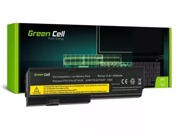 Батерия  за лаптоп GREEN CELL, IBM Lenovo ThinkPad X200 X201 X201i 42T4535, 10.8V, 4400mAh
