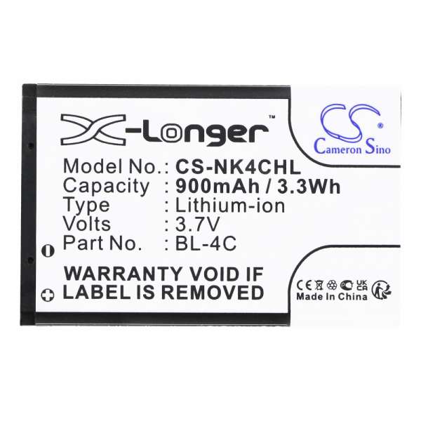 Батерия за мобилен телефон NOKIA 6100, 6200, 107, 108 BL-4C LiIon 3,7V 900mAh CAMERON SINO Батерия за мобилен телефон NOKIA 6100, 6200, 107, 108 BL-4C LiIon 3,7V 900mAh CAMERON SINO