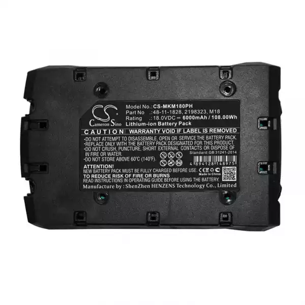 Батерия  за пробивна машина Milwaukee 0880-20 2601 2198323  LIIon 18V 6000mA Cameron Sino