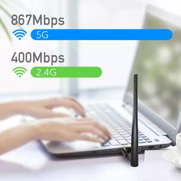 Безжичен адаптер Cudy WU1400, USB 3.0, 2.4/5 Ghz, Външна антена Безжичен адаптер Cudy WU1400, USB 3.0, 2.4/5 Ghz, Външна антена