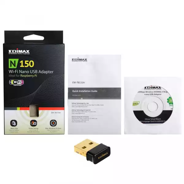 Безжичен нано адаптер EDIMAX EW-7811UN, USB, Realtek, 2.4Ghz, 802.11n/g/b Безжичен нано адаптер EDIMAX EW-7811UN, USB, Realtek, 2.4Ghz, 802.11n/g/b