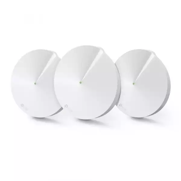 Безжичен рутер TP-Link Deco M5, AC1300, 2.4/5 GHz, 400 -  867 Mbps, Gigabit, (3-pack)
