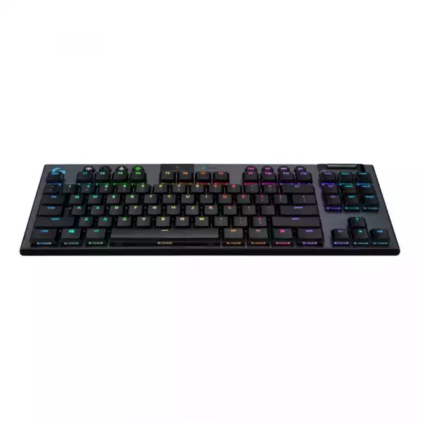 Безжична геймърска механична клавиатура Logitech, G915 TKL Black Lightsync RGB, Tactile суичове