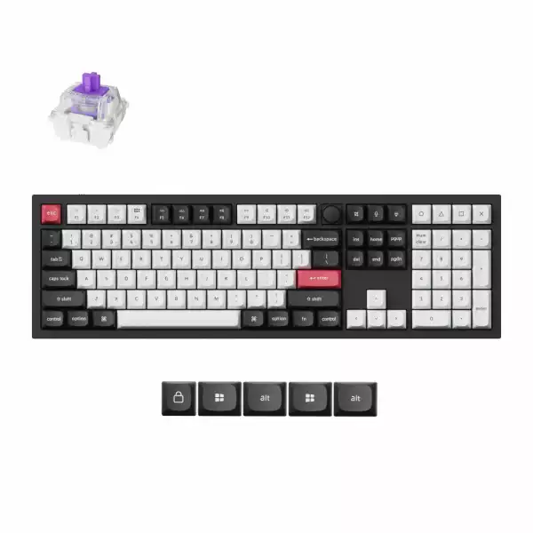 Безжична механичка клавиатура Keychron Q6 HE QMK Gateron Double-Rail Magnetic Switch - Carbon Black