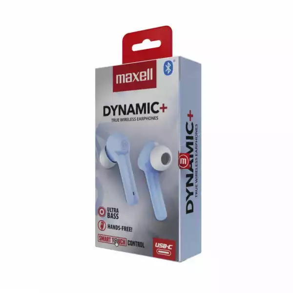 Блутут слушалки с докинг кутийка MAXELL Dynamic, True Wireless, Сини