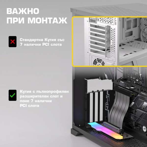 Брекет за вертикален монтаж на GPU EZDIY-FAB PCIe 4.0 Riser Cable 90° Брекет за вертикален монтаж на GPU EZDIY-FAB PCIe 4.0 Riser Cable 90°