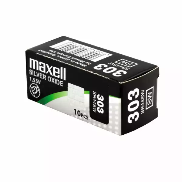 Бутонна батерия сребърна MAXELL SR44 SW/357/   1.55V