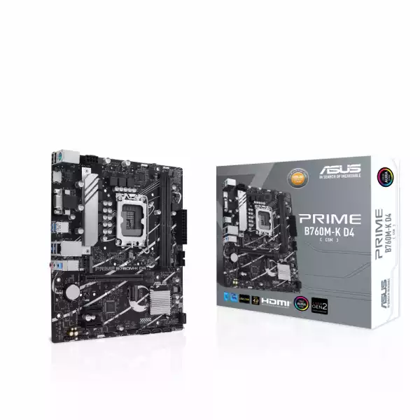 Дънна платка ASUS PRIME B760M-K D4, LGA 1700, mATX Дънна платка ASUS PRIME B760M-K D4, LGA 1700, mATX