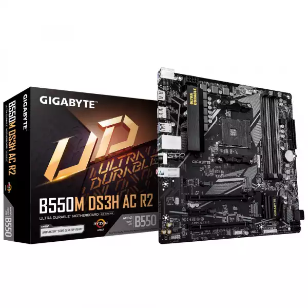 Дънна платка GIGABYTE B550M DS3H AC R2 Socket AM4 Дънна платка GIGABYTE B550M DS3H AC R2 Socket AM4