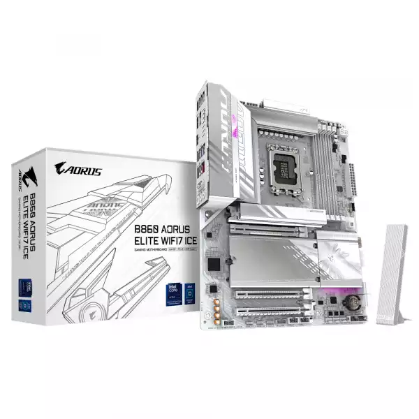 Дънна платка GIGABYTE B860 AORUS ELITE WIF 7 ICE, LGA 1851 Дънна платка GIGABYTE B860 AORUS ELITE WIF 7 ICE, LGA 1851