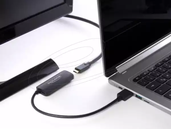 Delock адаптер HDMI-A мъжко към USB Type-C™ женско (DP Alt Mode) 4K 60 Hz Delock адаптер HDMI-A мъжко към USB Type-C™ женско (DP Alt Mode) 4K 60 Hz