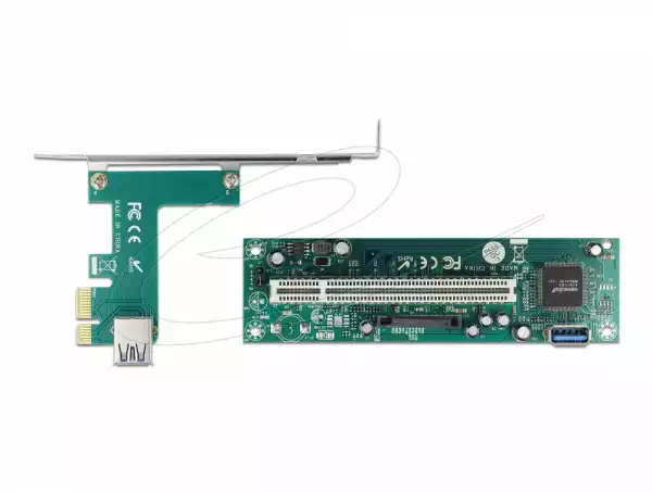 Delock Riser card PCI Express Card x 1 към 1 x PCI 32 Bit Slot с кабел 60 cm Delock Riser card PCI Express Card x 1 към 1 x PCI 32 Bit Slot с кабел 60 cm