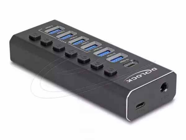 Delock USB Хъб, 7 портa, 10 Gbps, 6 x USB-A, 1 x USB-C Delock USB Хъб, 7 портa, 10 Gbps, 6 x USB-A, 1 x USB-C