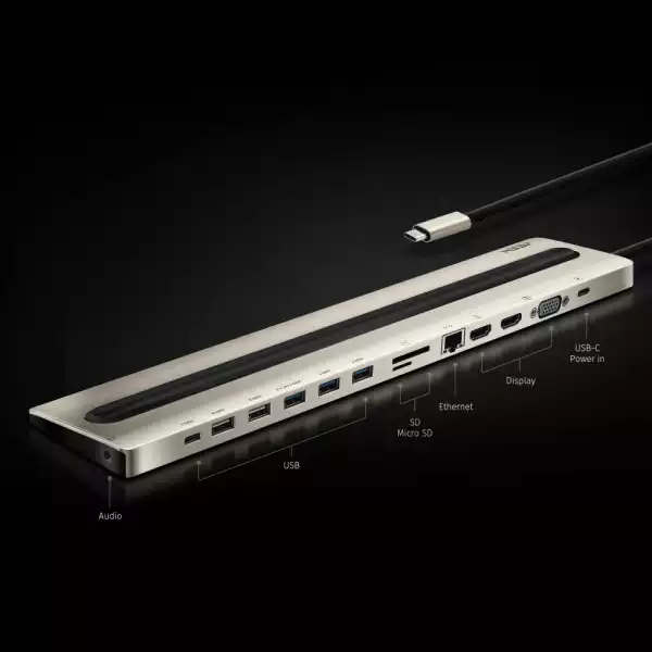 Докинг станция ATEN UH3237, USB-C, Power Pass-Through