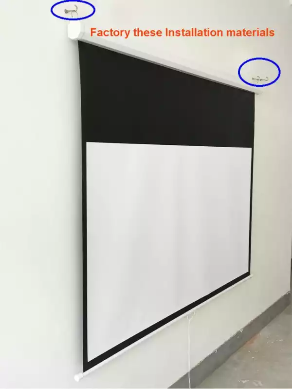 Estillo Екран за стена 240x240 см, бял, черна рамка, 11кг