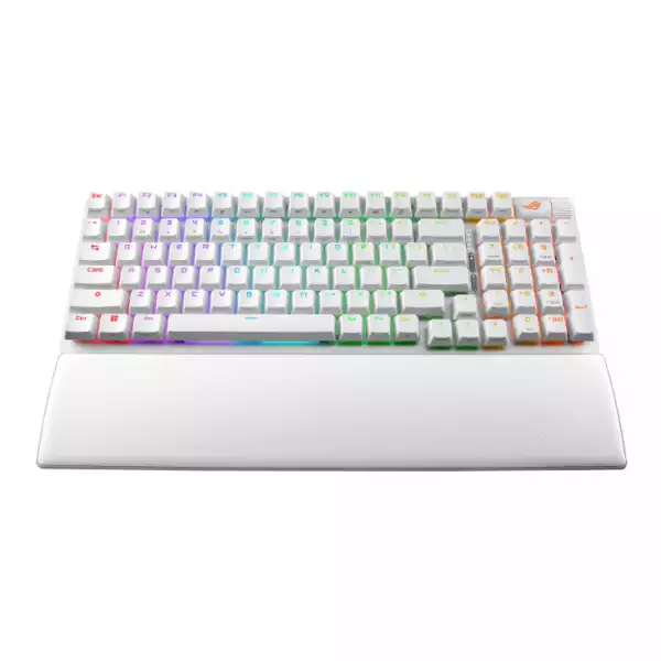 Геймърска безжична Клавиатура ASUS ROG Strix Scope II 96 - Moonlight White