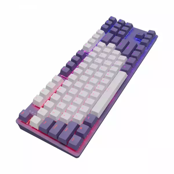 Геймърскa механична клавиатура Dark Project KD87A Violet - G3MS Sapphire Switches, RGB, PBT Keycaps