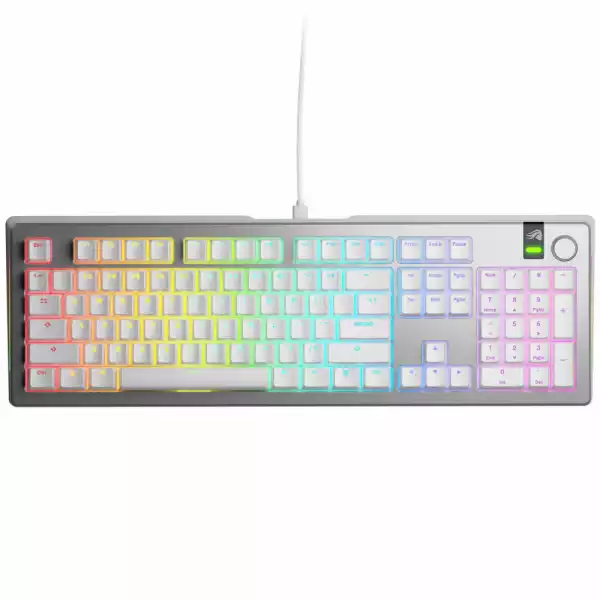 Геймърска механична клавиатура Glorious GMMK 3 Pro 100% Silver - Fox Linear Switches
