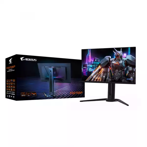Геймърски монитор GIGABYTE AORUS FO27Q5P - 27" QD-OLED, QHD (2560 x 1440), 500Hz, 0.03ms