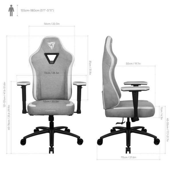 Геймърски стол ThunderX3 EAZE Loft - Сив Геймърски стол ThunderX3 EAZE Loft - Сив