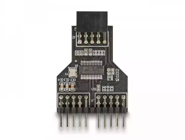 Хъб Delock USB 2.0 9-Pin женско към Две 9-Pin мъжко