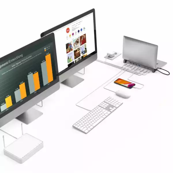 HAMA Докинг станция "Connect2Office Basic V2" USB-C, 9 в 1 за лаптоп