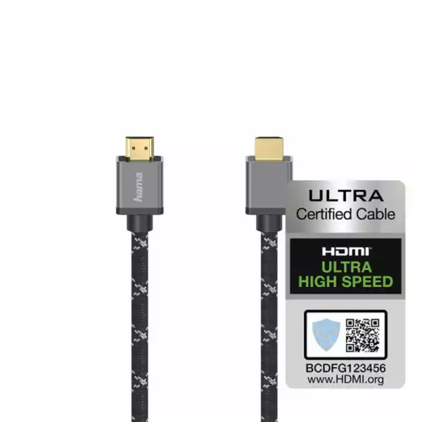 HAMA Кабел Ultra High Speed HDMI - HDMI, 8K, 5.0 м, 48Gbit/s, сертифициран HAMA Кабел Ultra High Speed HDMI - HDMI, 8K, 5.0 м, 48Gbit/s, сертифициран