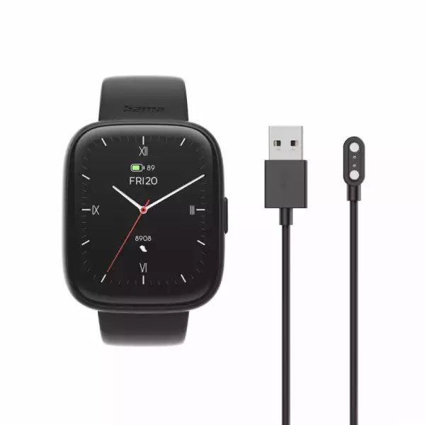 HAMA Смарт часовник "4000", функция за разговори, анализ на съня, водоустойчив, 46 мм, черен