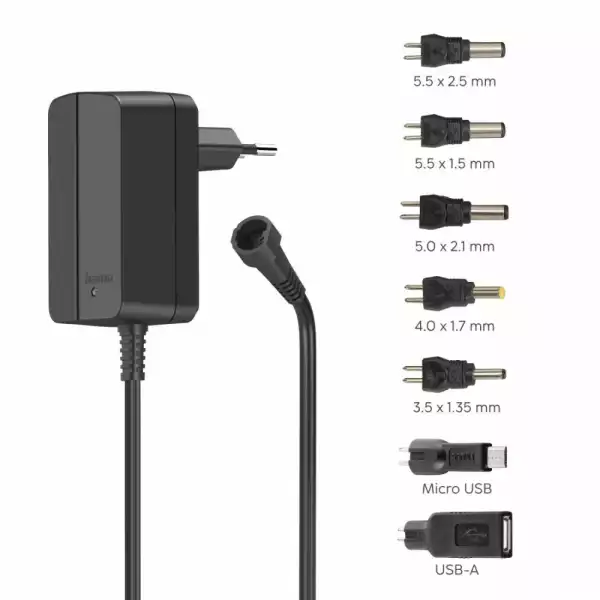 HAMA Универсално захранване, регулируемо, 1000mA, 12W, 223613