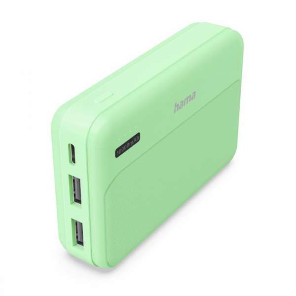 HAMA Външна батерия "Pocket 10", 10000 mAh, Изходи: 2x USB-A, зелена HAMA Външна батерия "Pocket 10", 10000 mAh, Изходи: 2x USB-A, зелена