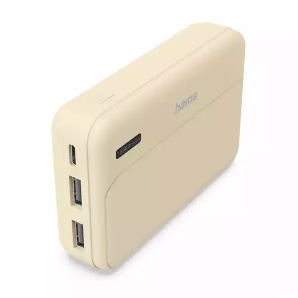 HAMA Външна батерия "Pocket 10", 10000 mAh, Изходи: 2x USB-A, бежов HAMA Външна батерия "Pocket 10", 10000 mAh, Изходи: 2x USB-A, бежов