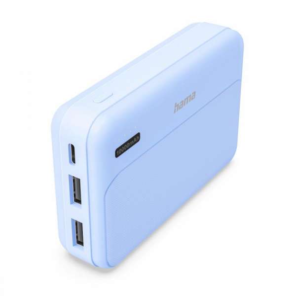 HAMA Външна батерия "Pocket 10", 10000 mAh, Изходи: 2x USB-A, син