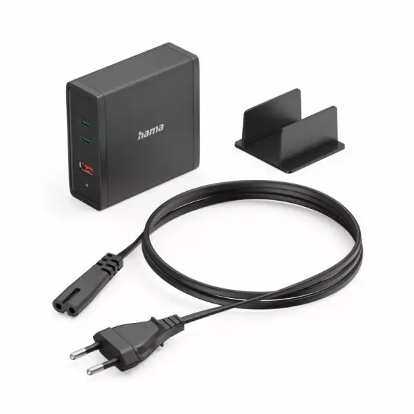 HAMA Зарядна станция 140W, USB-C, 3 порта, GaN, Power Delivery (PD)